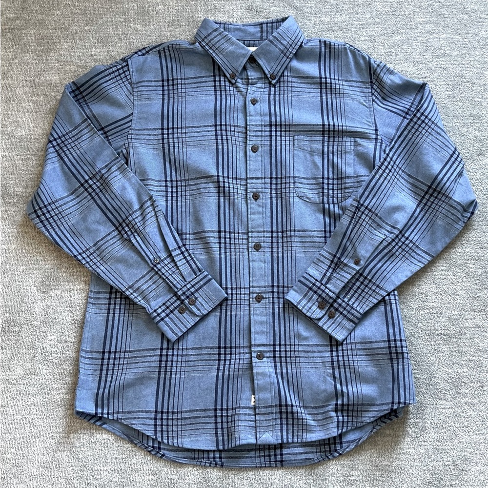 Blake Shelton Lands’ End NWT Blue Plaid Flannel Buttondown Sz. L